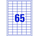 AVERY MULTIPURPOSE LABELS 3666, 38 X 21.2 MM, 65 LABELS PER SHEET, 100 SHEETS IN A PACK, FOR ALL PRINTERS